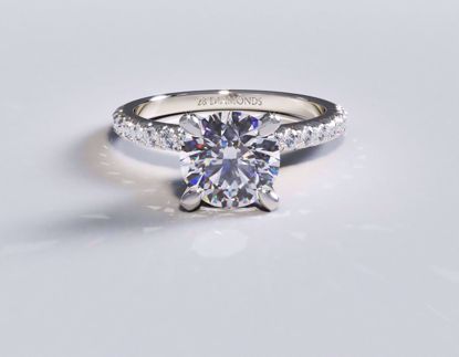 Picture of French Pavé Diamond Engagement Ring Round Platinum