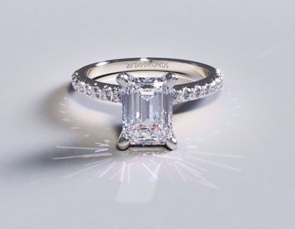 Picture of French Pavé Diamond Engagement Ring Radiant Platinum