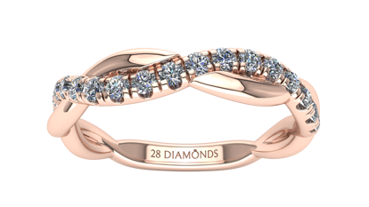 Picture of Modern Twist Pavé Wedding Band 18k Rose Gold (0.20 CTW)