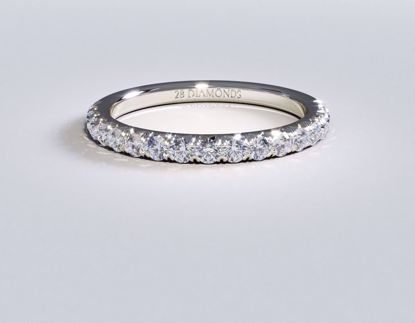 Picture of French Pavé Diamond Wedding Band 18k White Gold (0.35 ctw)