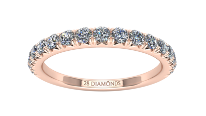 Picture of French Pavé Diamond Wedding Band 18k Rose Gold (0.35 ctw)