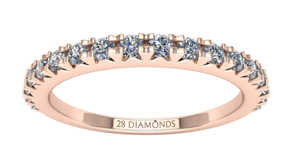 Picture of French Cut Pavé Diamond Wedding Band 18k Rose Gold (0.26 CTW)