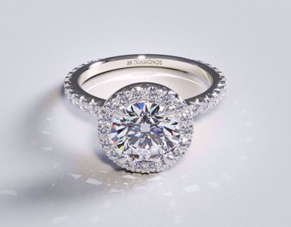 Picture of French Cut Halo Engagement Ring Round Platinum