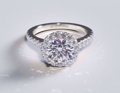 Picture of Scalloped Pavé Halo Engagement Ring Round Platinum