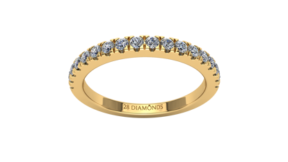 Picture of Scalloped Pavé Diamond Wedding Band 18k Yellow Gold