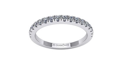 Picture of Scalloped Pavé Diamond Wedding Band Platinum