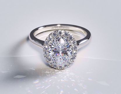 Picture of Pavé Halo Diamond Engagement Ring Oval Platinum