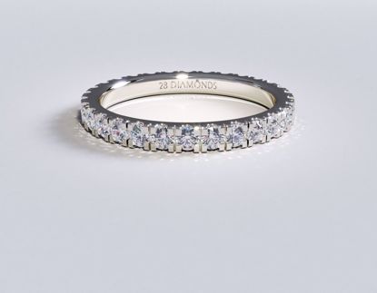 Picture of Scalloped pavé Diamond Eternity Wedding Ring 18k White Gold (0.70 CTW)