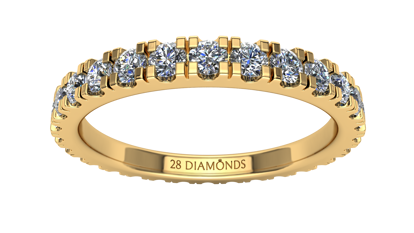 Picture of Scalloped pavé Diamond Eternity Wedding Ring 18k Yellow Gold (0.70 CTW)