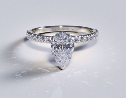 Picture of PAVÉ Hidden Halo Pear Engagement Ring 18k White Gold